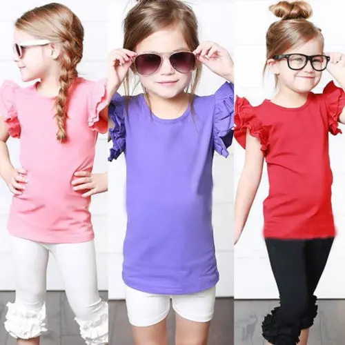 born Baby Girls Boy Blouse Summer New Casual Cotton Fly Sleeves Tops Solid Outfits 7 Colors Sunsuit 0-4T kids shirts