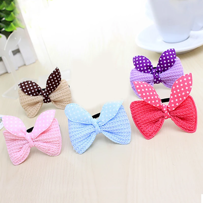 Girls Adjustable Bowknot Elastic Kids Hair Accessories Children Unique Women Woolen 1PC/3PCS Hair Rope Wedding Valentines Gift