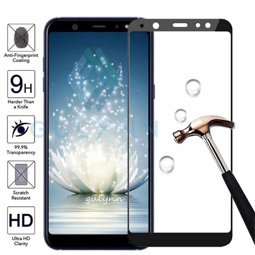 Защита экрана для Samsung Galaxy A6 A8 J4 J8 Plus закаленное стекло A3 A5 A7 J3 J5 J7 2017 2018 чехол с