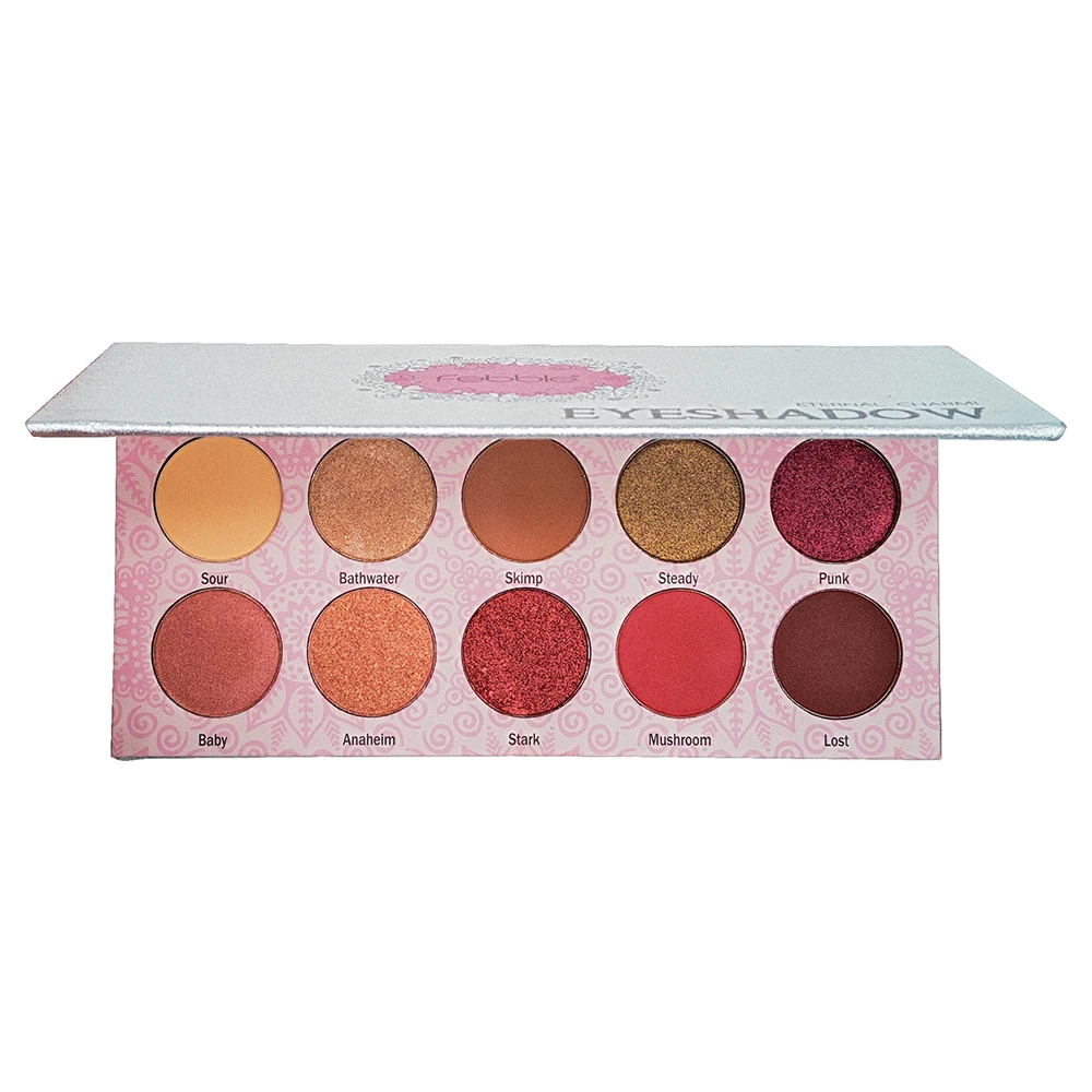 Febble 10 red and light brown soft creamy smokey eyeshadow palette