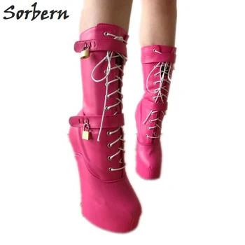 

Sorbern Custom Wide Calf Womens Booties Size 8 Hoof Heelless Shoes Women Size 11 Rose Cosplay Shoes Bdsm Unisex Boot High Heel