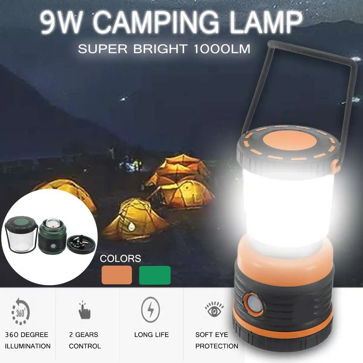 

46 LED Camping Lantern Light Flashlight Super Bright 1000lm Camping Tent Light Outdoor Portable Hanging Lamp