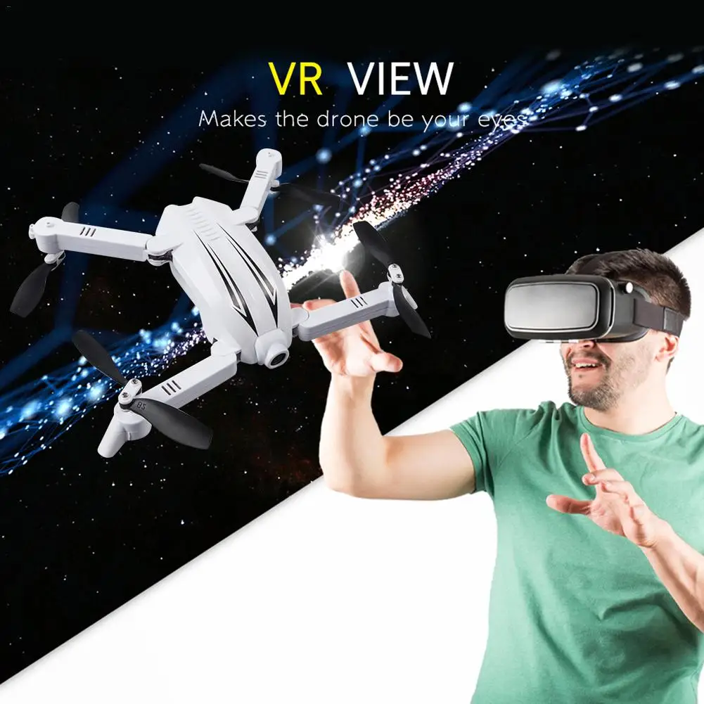 

WIFI FPV 720P Wide Angle Camera Foldable RC Quadcopter Height Hold Selfie Drone White