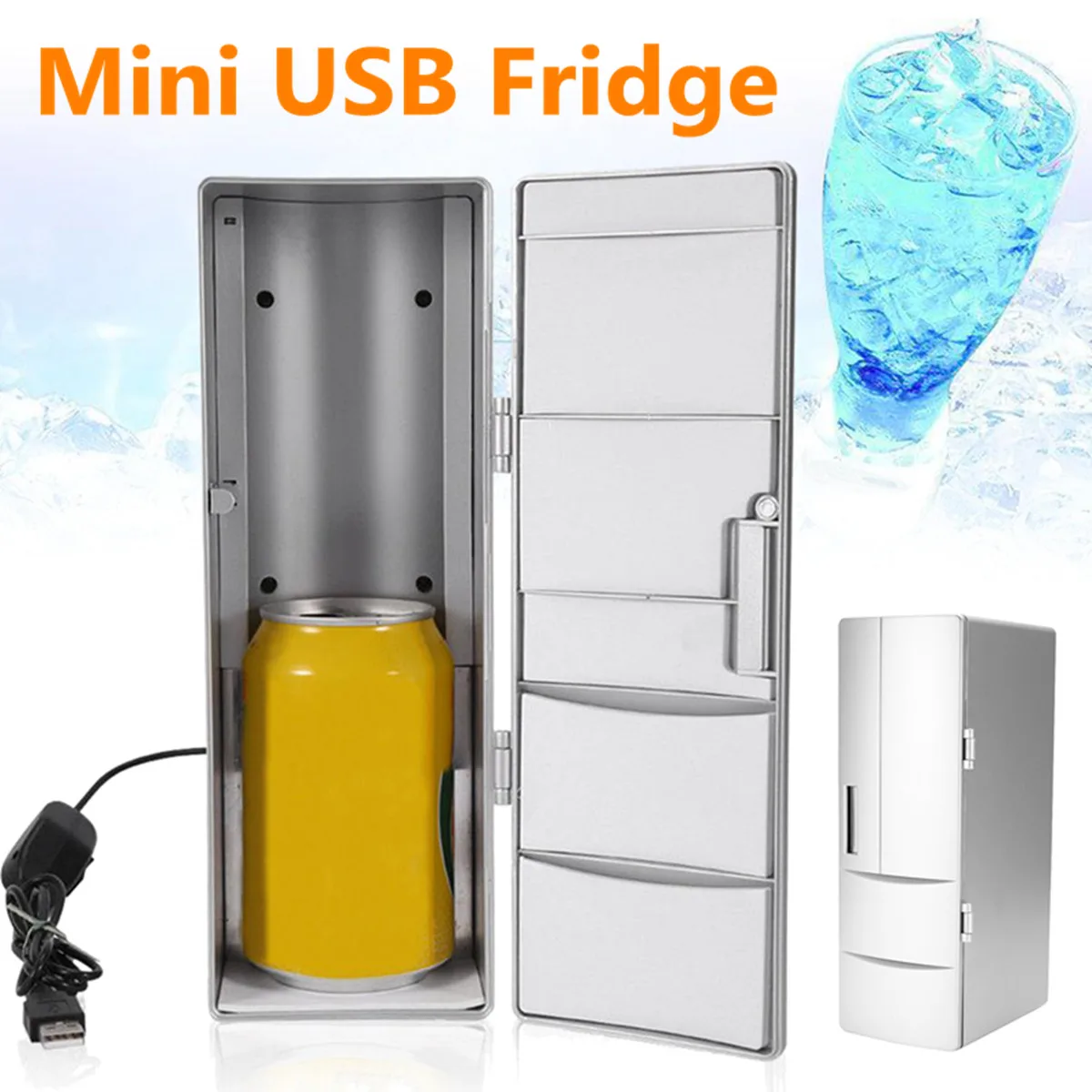 

10W Mini USB Fridge Freezer Cans Drink Beer Cooler Warmer ABS Travel Refrigerator Icebox Car Office Use Portable Refrigerator
