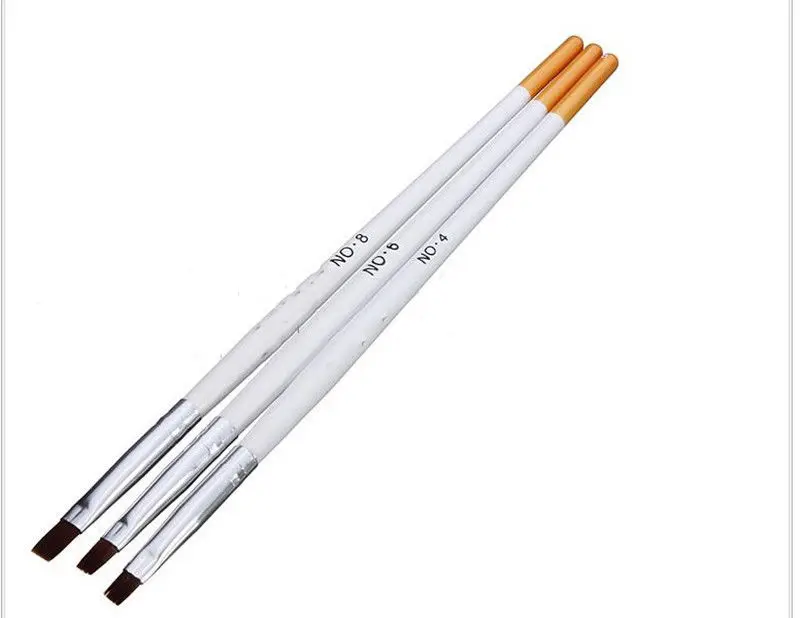 

3Pcs UV Gel Acrylic Design Builder Drawing Painting Nail Art Tips Pen Brush PO