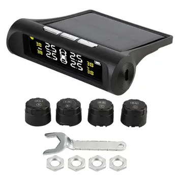 

tyre pressure sensor Car Wireless Solar Powered TPMS Tire Pressure Monitoring System with 4 Sensors oto aksesuar