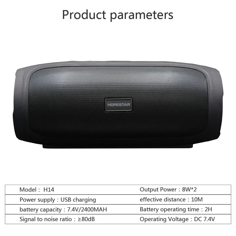HOPESTAR H14 Charge3 Bluetooth динамик открытый беспроводной портативный сабвуфер бас звук