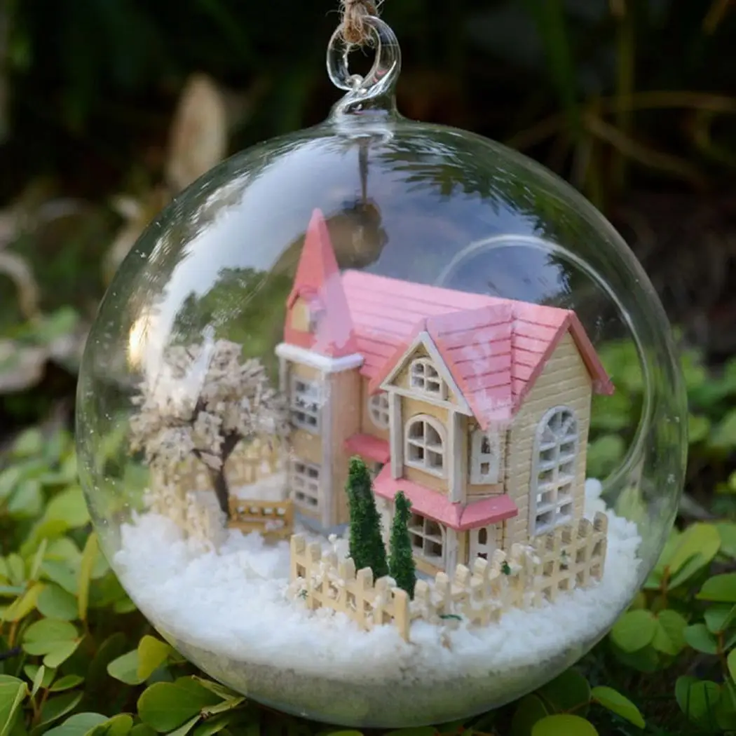 

DIY Glass Ball Doll House Model Building Kits Wooden Mini Handmade Miniature Dollhouse Toy Birthday Gift -Princess Dream Homes