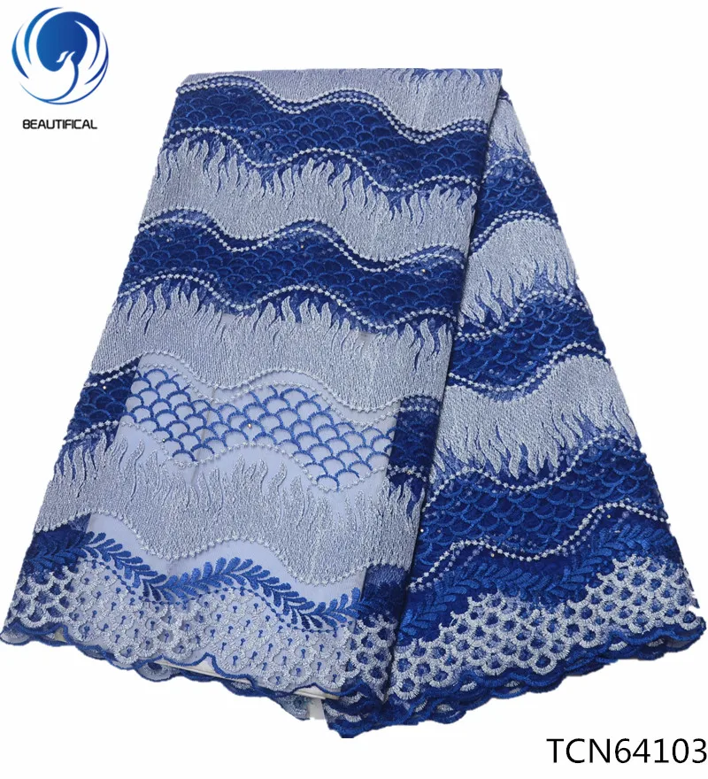 

BEAUTIFICAL blue lace fabric embroidery lace fabric blue african lace fabric latest 2019 nigerian material dress for man TCN641