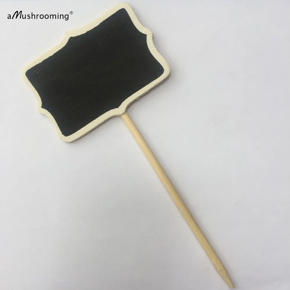 

50 Wooden Chalkboard stakes rectangle Stick - Cake Toppers Table Numbers Candy Buffet Sign Wedding Decoration - Photobooth Prop