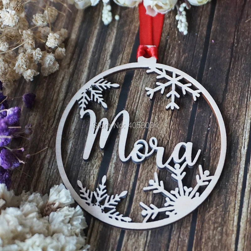 Personalized Christmas Bauble -Christmas Ornament Ball Wooden Ornament Ball with name and year