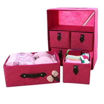 

Storage Box Saving Space Non-woven Fabrics Folding Five Drawers Home Organizer Storage Box