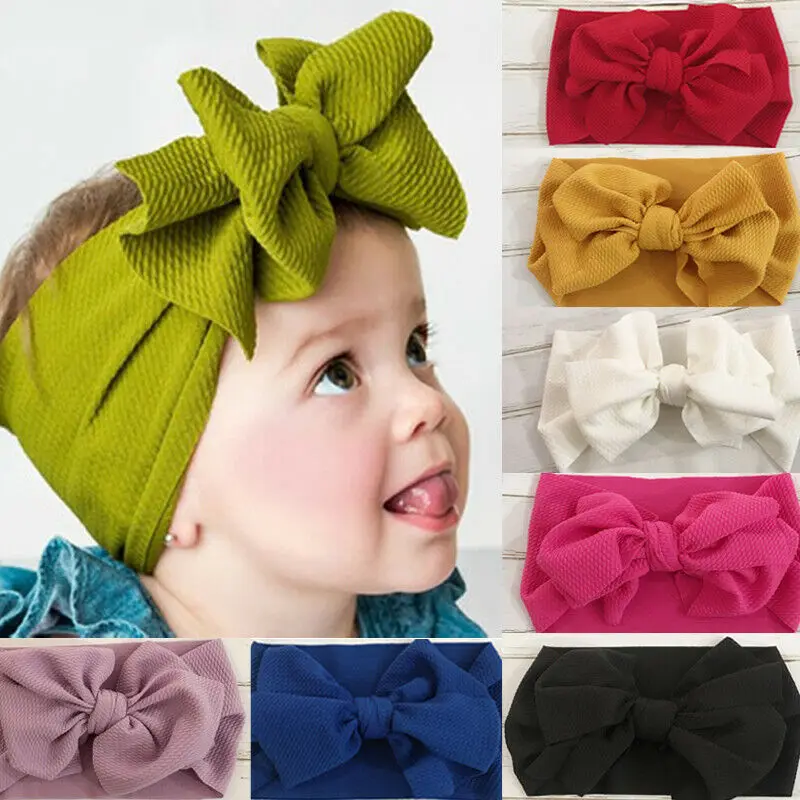 

Pudcoco 2019 Solid Kid Girl Baby Headband Toddler Lace Bow Flower Hair Band Accessories Headwear