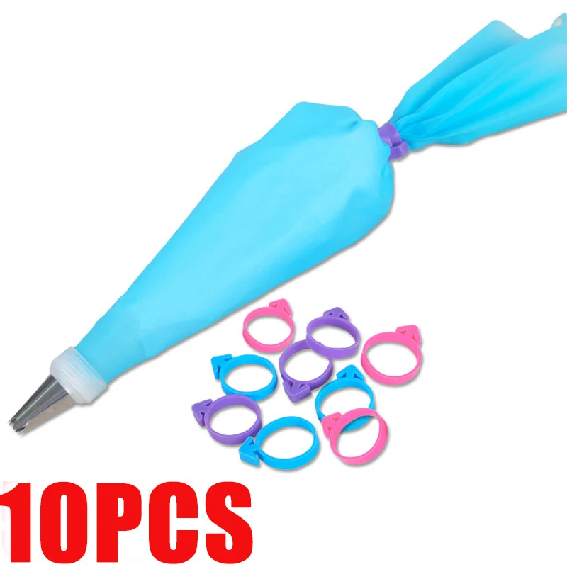 10pcs Icing Bag Ties Fixed Ring Seal Siliconen Rubbers Tied Up Band