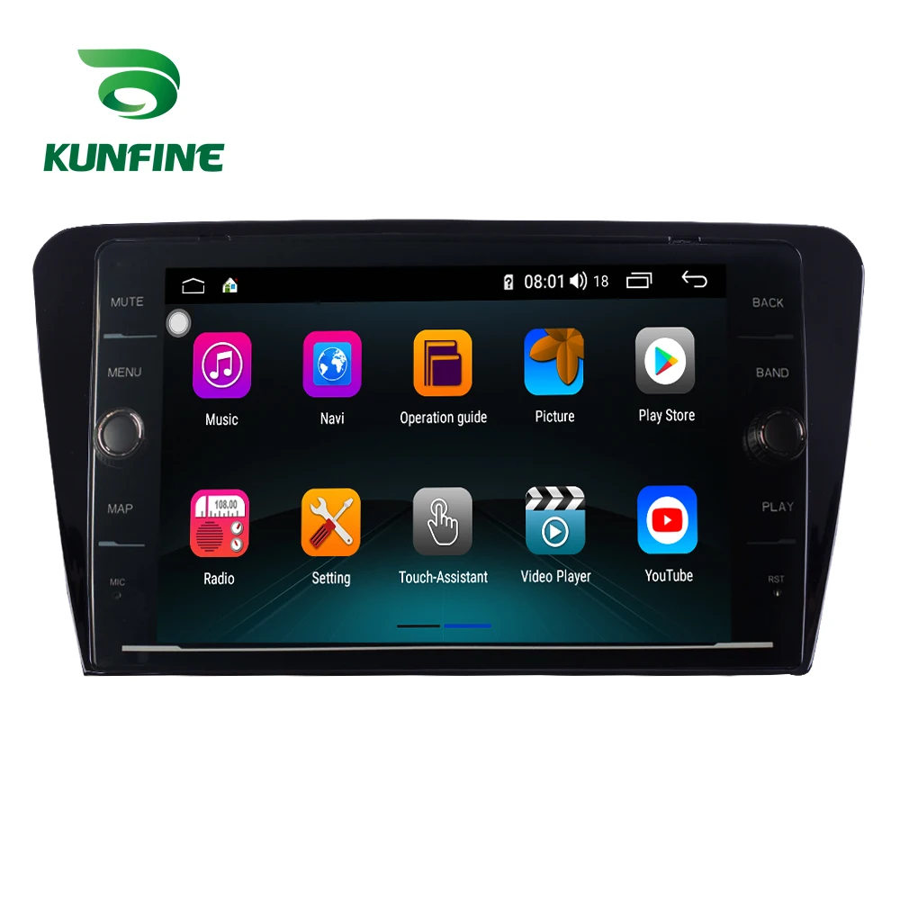 Discount Octa Core RAM 4GB Android 8.1 Car DVD GPS Navigation Player Deckless Car Stereo for Skoda Octavia 2014 Radio Head Unite Device 4