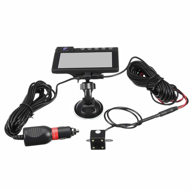 

4 Inch Car Driving Recorder With 3 Lens Recording Double Sided Recording HD Car Reversing Recording Mirror