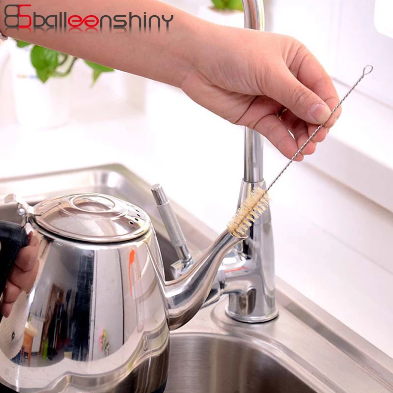 

BalleenShiny Stainless Steel 4pcs/set Cleaning Brushes Teacup Glass Bottle Kettle Kitchen Tea Set Brush Cleaner Gadgets Supply
