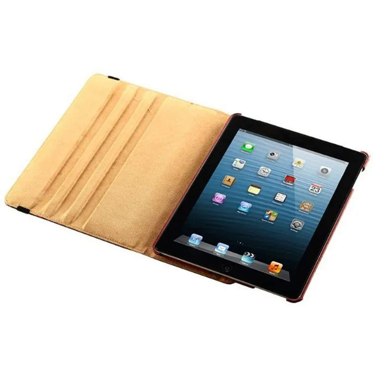 Для Apple iPad 2 iPad 3 iPad 4 360 вращающиеся теплоотводящие отверстия из искусственной кожи Смарт-стенд флип-чехол для планшета защитная пленка