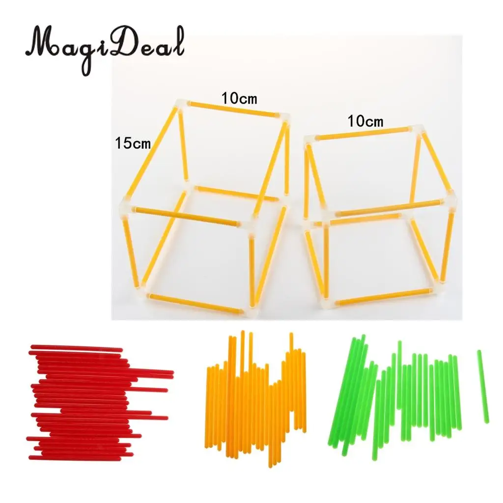  Math Rod DIY Cube Cuboid Model Teaching Aids Students Learning Mathematics Game School Kindergarten - 32958471161