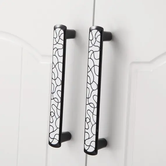 3.75'' 5'' 6.3'' White Black Drawer Pulls Knobs Modern Dresser Pulls Handles Furniture Kitchen Cabinet Handle Door Pull Knob