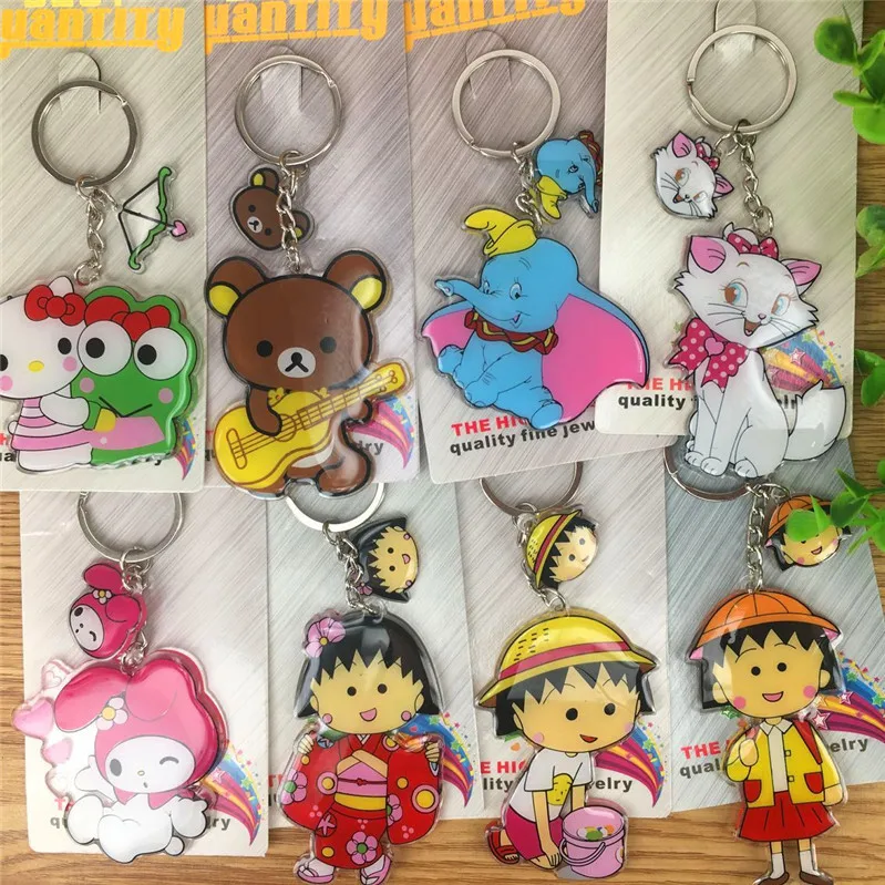 

Chibi Maruko-chan acrylic Marie Cat melody key chain anime key chains ornament pandent new