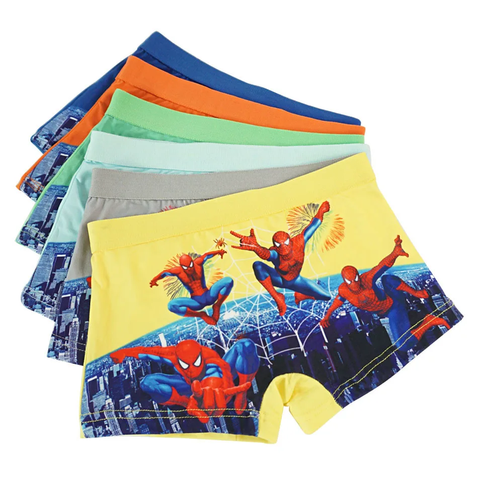 

6pcs/lot Underpants Briefs for Boys Underwears Panties Infant Boxer Briefs Spiderman Cotton Teenagers Underwears for 3-8 Y