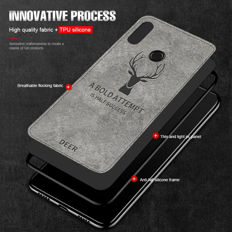 

For Xiaomi 8 lite Case Cloth Distressed Hard Back Cover Soft Frame Fabric Fundas Xiomi mi8 se Explorer Mi 8 lite Pro Phone Cases