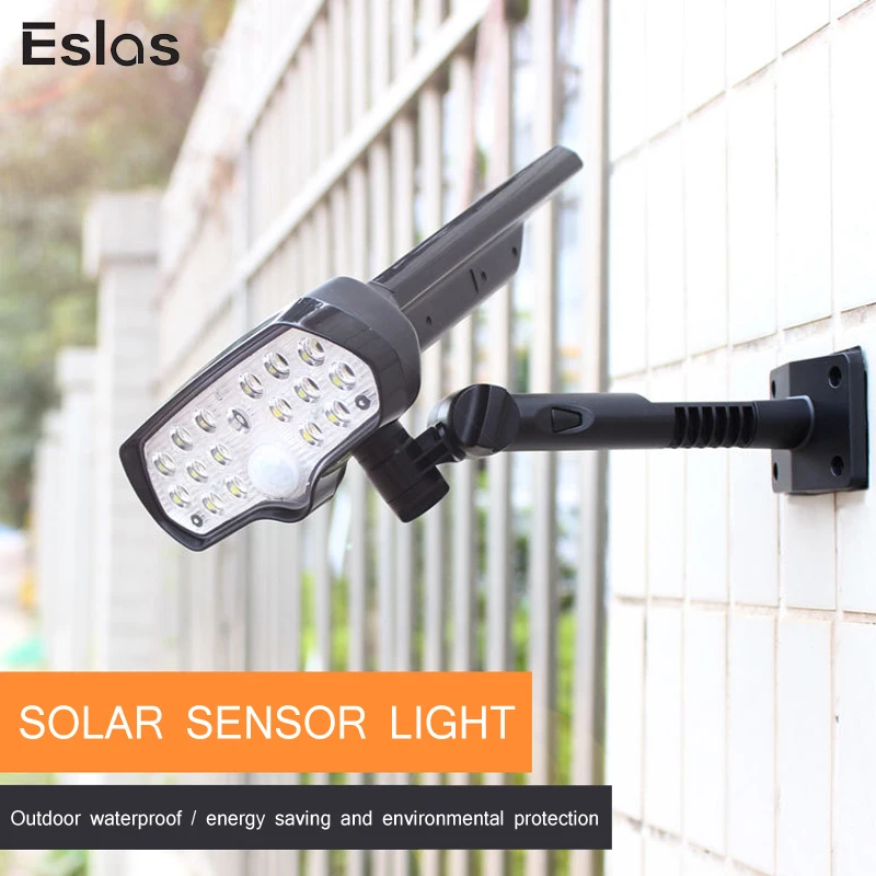

Eslas LED Solar Light PIR Motion Sensor 800LM Super Bright Solar Lamp IP65 Waterproof Solar Powered for Outdoor Garden Wall Lamp
