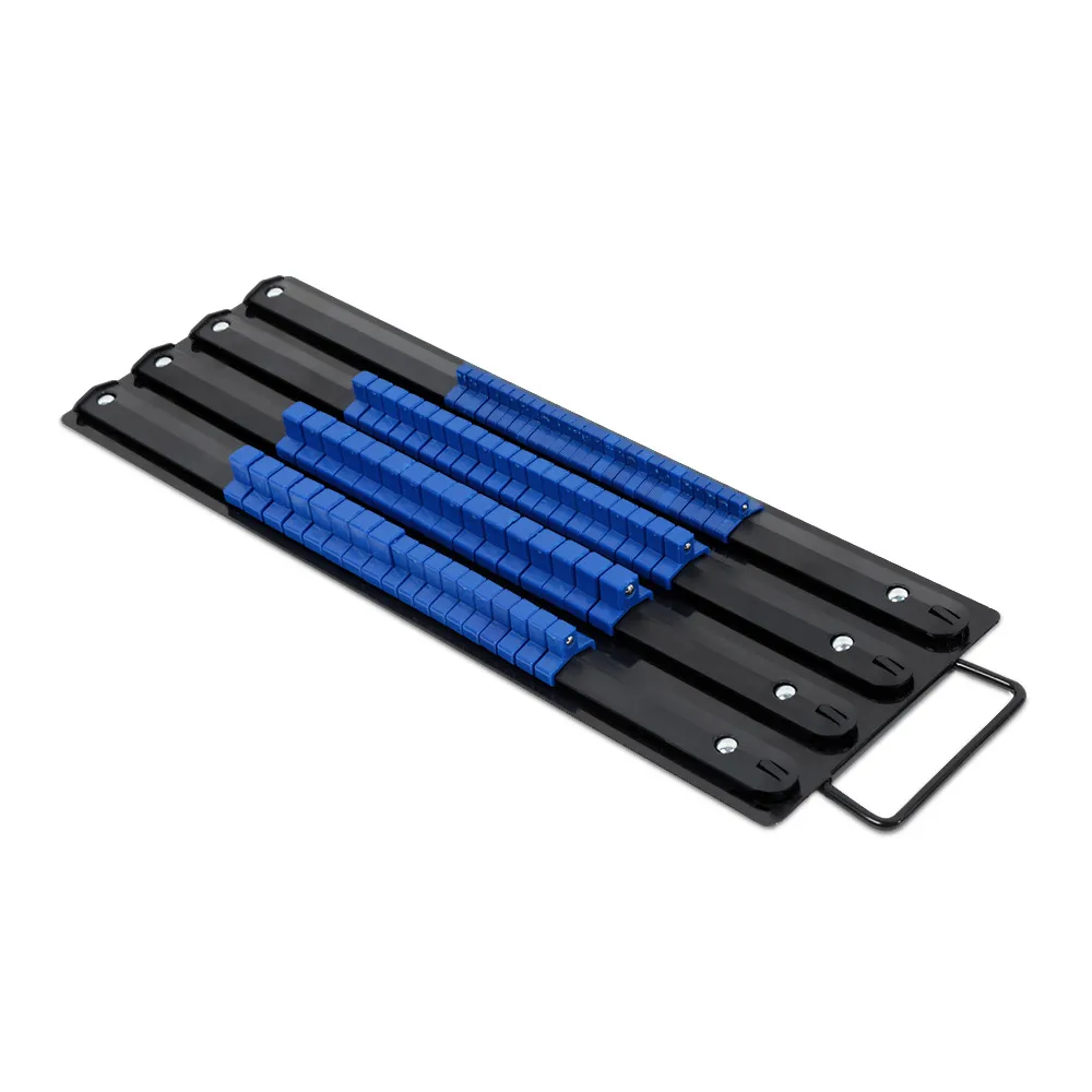 

80pcs Socket Tray Rack 1/4 3/8 1/2 Inch Snap Rail Tool Organizer Portable Durable Metal Tools Packaging For Renovation Team