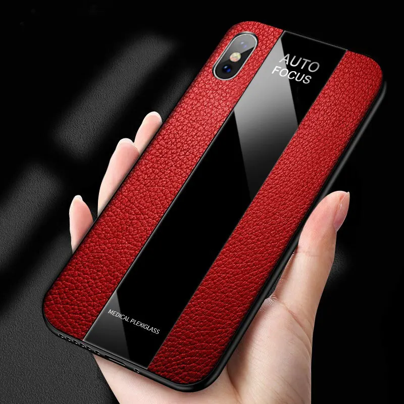 

Luxury Leather Phone Case For iPhone 6 6s 7 8 plus XS Max Soft TPU Silicone Cases For iphone XR X XS 7 8 Cover Case Coupe Funda