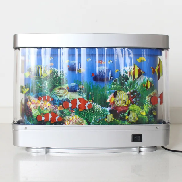 Fake Fish Moving Fish Tank For Pet Children Gift Fish Night Light Desktop Aquariums Tower Living Room Ocean Aquarium Fish Tank Lightings Aliexpress