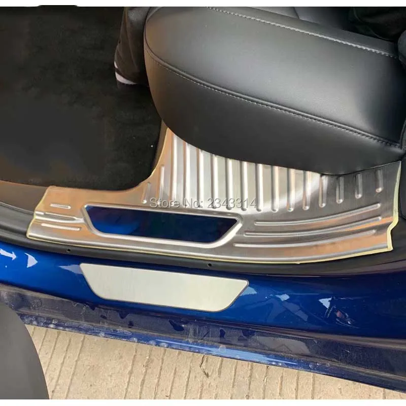 

For Tesla Model 3 2017-2019 Stainless Interior Scuff Plate Door Sill Protector Trim Kick Guard Pedal Step Cover Car Accessories
