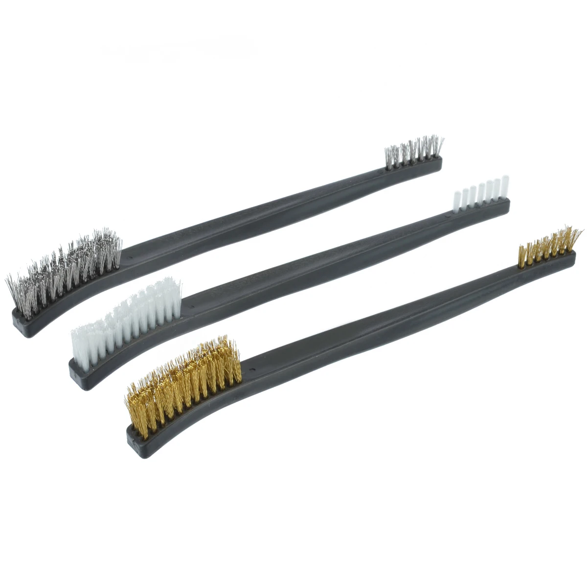 3Pcs Mini Steel Brass Wire Brush Set Nylon Cleaning Polishing Detail