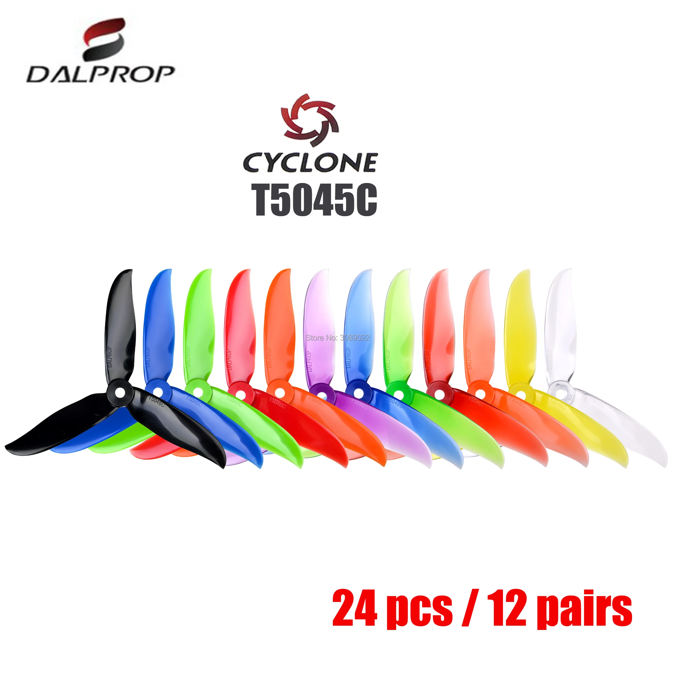 

24 pcs / 12 pair DALPROP CYCLONE T5045C PRO 5045 3-Blade propeller for FPV Freestyle Drone Quadcopter Updated version Prop