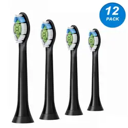 12 шт./лот насадки зубных щеток для Philips Sonicare FlexCare Diamondclean HX6064 HX6930 HX9340 HX6950 HX6710 HX9140 HX6530 белый