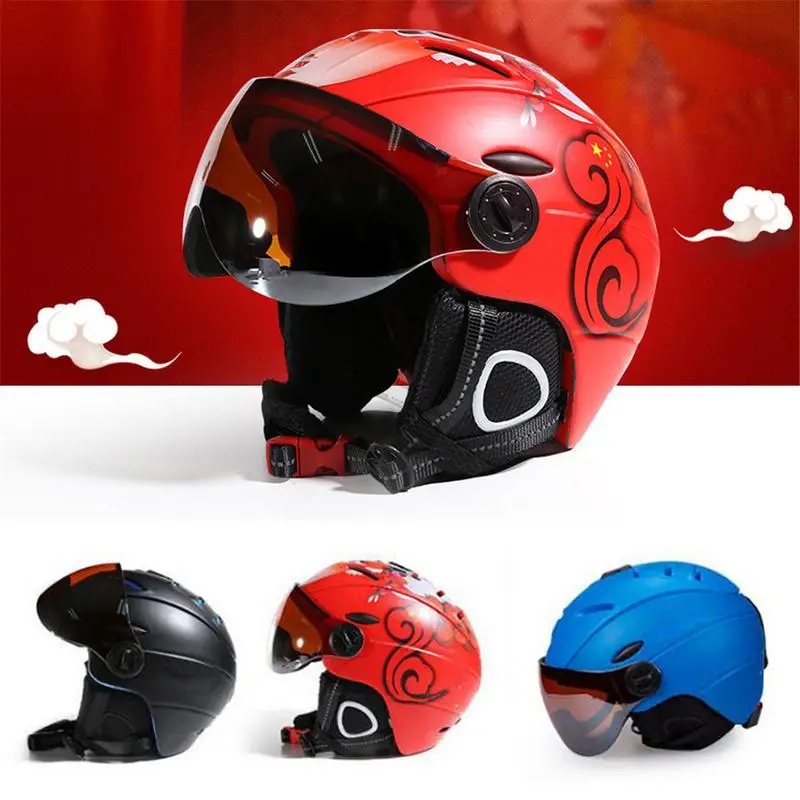 

Professional Unisex Half-covered Ski Helmet Integrally-molded Sports Skiing Helmets Snowboard Goggles Mask Skateboard Helmet