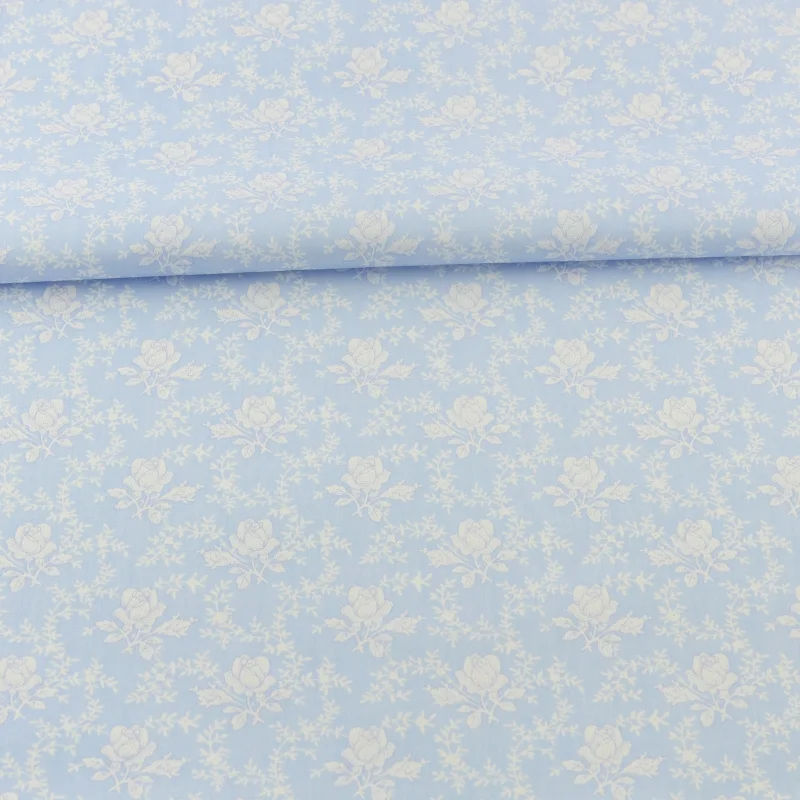 Светильник с голубым цветочным принтом, ткань для шитья, домашний текстиль, лоскутное шитье, скрапбукинг, постельные принадлежности, кэттон, ткань для украшения, саржа