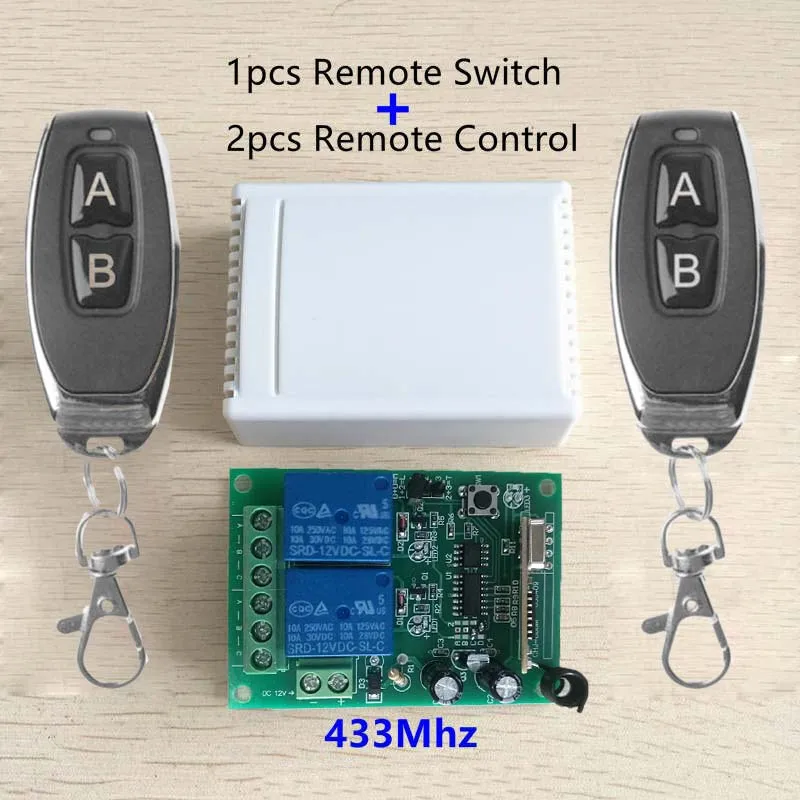 

2pcs 2-CH 433MHz Relay Wireless Remote Control Switch Transmitter + Receiver Set