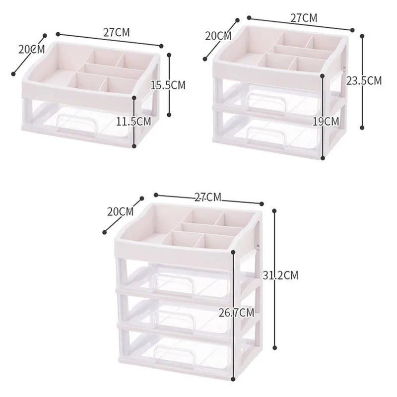 Plastic Makeup Organizer Cosmetic Drawer Makeup Storage Box Container Nail Casket Holder Desktop Sundry Storage Case Bead Tools