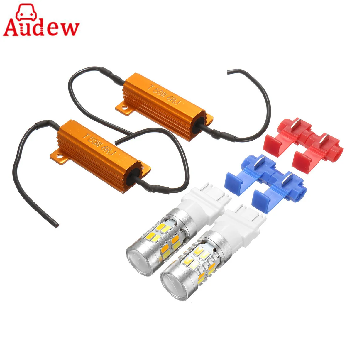 

2Pcs 3157 White Amber Switchback 5630 20SMD Car LED Turn Signal Light Bulb w/Resistors