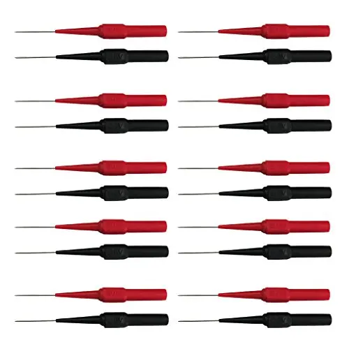 

20Pcs Stainless Steel Needle Tipped Tip Multimeter Probes Test Leads Flexible Back Probe Pin with 4mm Banana Socket Plug