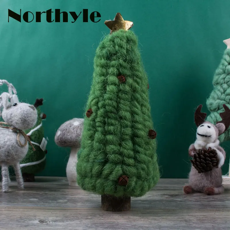 Маленькая миниатюрная зеленая Рождественская елка Northyle фигурка для детского