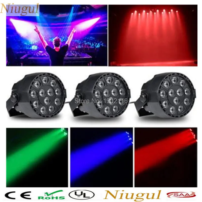 

3pcs/lot 12X3W RGB 3IN1 LED Par Light,Professional LED Stage Lighting/DMX512 Master-Slave LED Flat Light For DJ Disco Party KTV