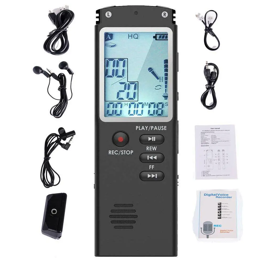 Цифровой диктофон acekool 8 ГБ/16 ГБ/32 ГБ USB профессиональный 96 часов с WAV mp3 плеер