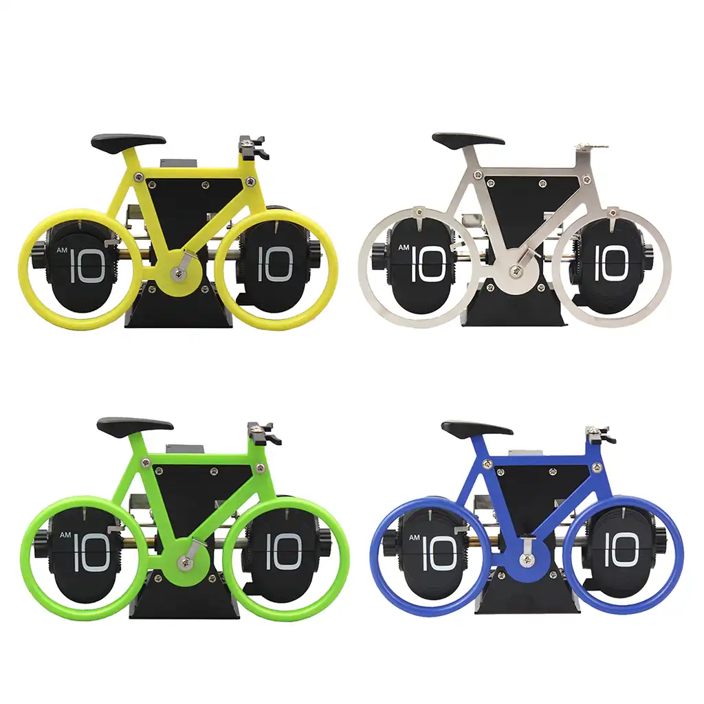 Modern Page Turning Bicycle Desk Clock Decoration Office Shelf