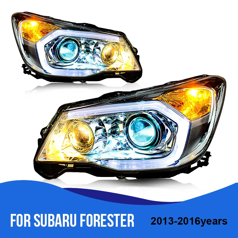 Roadot фары в сборе для Subaru Forester 2013 2016 светодиодный DRL H7 D2H Hid вариант Ангел глаз Bi