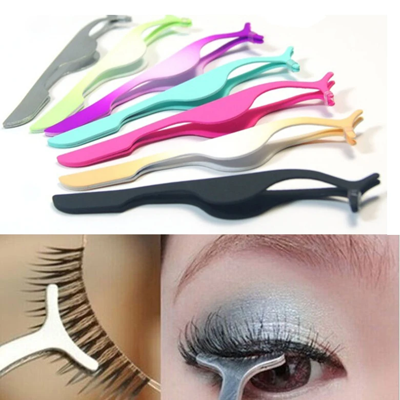 1pcs False Fake Eyelashes Extension Clamp Auxiliary Tweezers Clips Plastic Practice Beauty Eye Lash Makeup Tools | Красота и здоровье