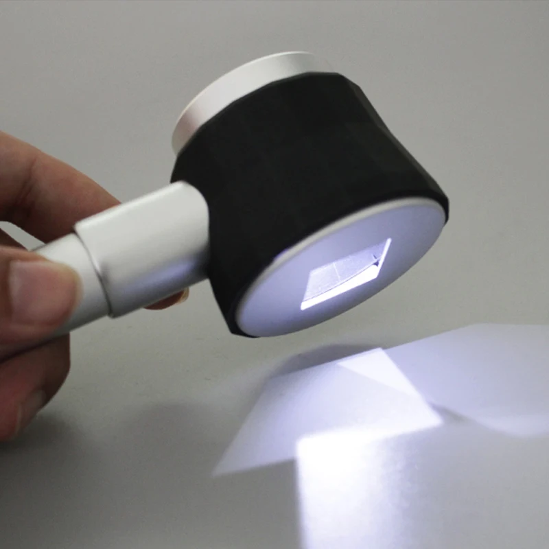 10X Handheld Magnifier LED Illuminated Metal Magnifying Glass with Measuring Scale and 3LED Lights Lighting Reading Checking