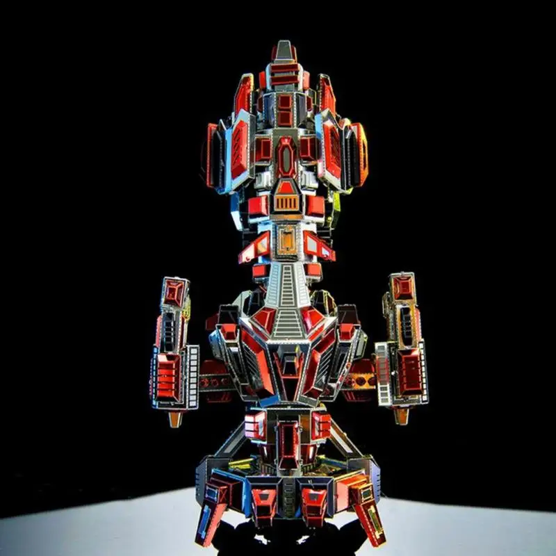 

3D DIY Metal Puzzle Flaming Spaceship Model Laser Cut Assembly Jigsaw Toys Adults Kids Educational Collection Assemble Toy Model