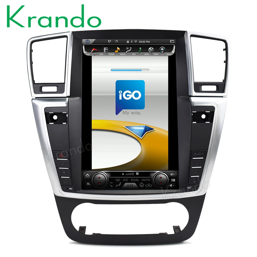 Perfect Krando Android 8.1 12.1" Tesla Vertical screen car multimedia player GPS for BENZ ML GL 2013-2015 navigation radio system 0